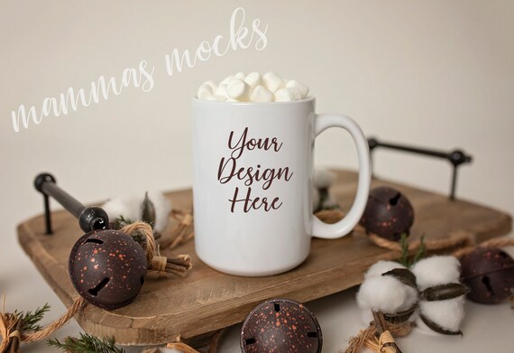 Download 15 OZ Coffee Mug Christmas Winter Mockup Coffee Mug Mockup | Etsy