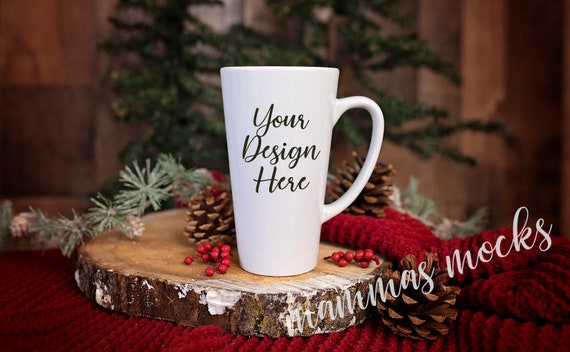 17 Oz Latte Mug Christmas Mockup Coffee Mug Mockup Etsy