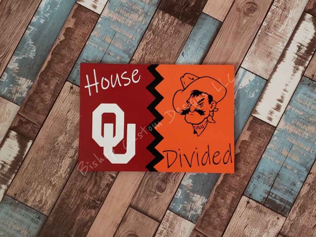 Officially Licensed House Divided Sign Oklahoma State Etsy