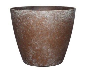 Weathered Copper Planter - 8" Diameter Pot, 7" Tall - Plant Pots - Resin Planter - Outdoor Decor - Indoor Planter - Plant Gift