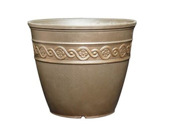 Bronze Planter with Drainage - Resin Plant Pot - Indoor Pot for Plants - Plant Lover Gift - Flower Pot