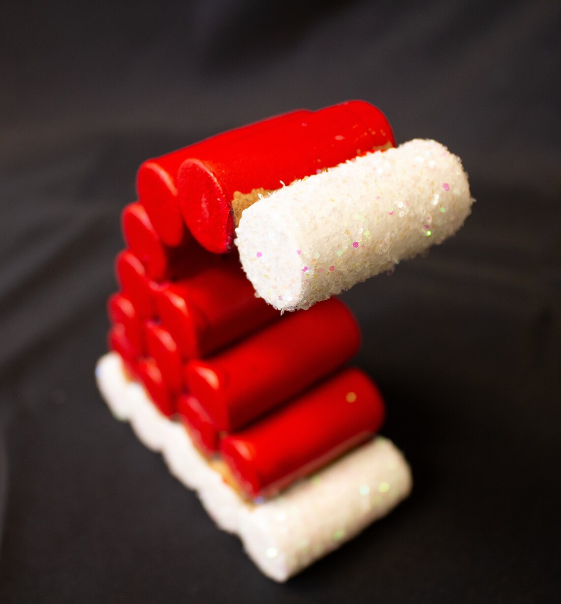 Wine Cork Santa Hats With Glitter Etsy