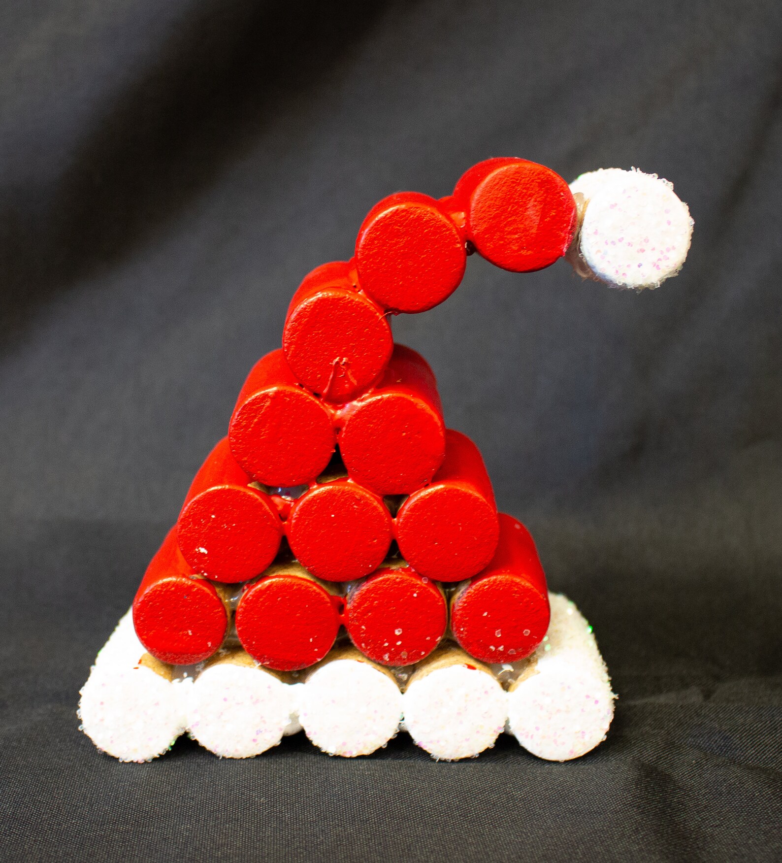 Wine Cork Santa Hats With Glitter Etsy