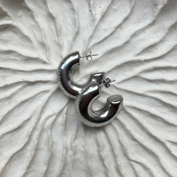 Silver Extra Chunky Hoops