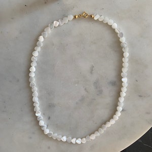 Mother of pearl heart choker
