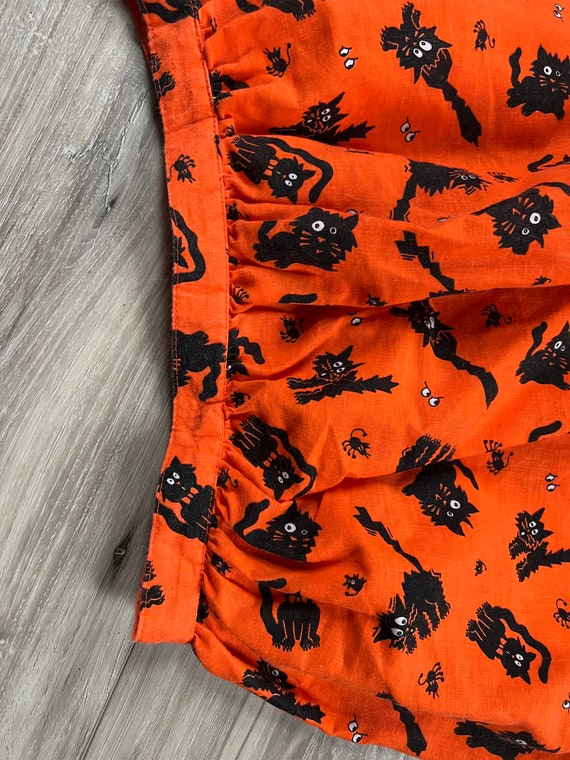 Vintage Halloween Skirt Orange and Black Cats - S… - image 4