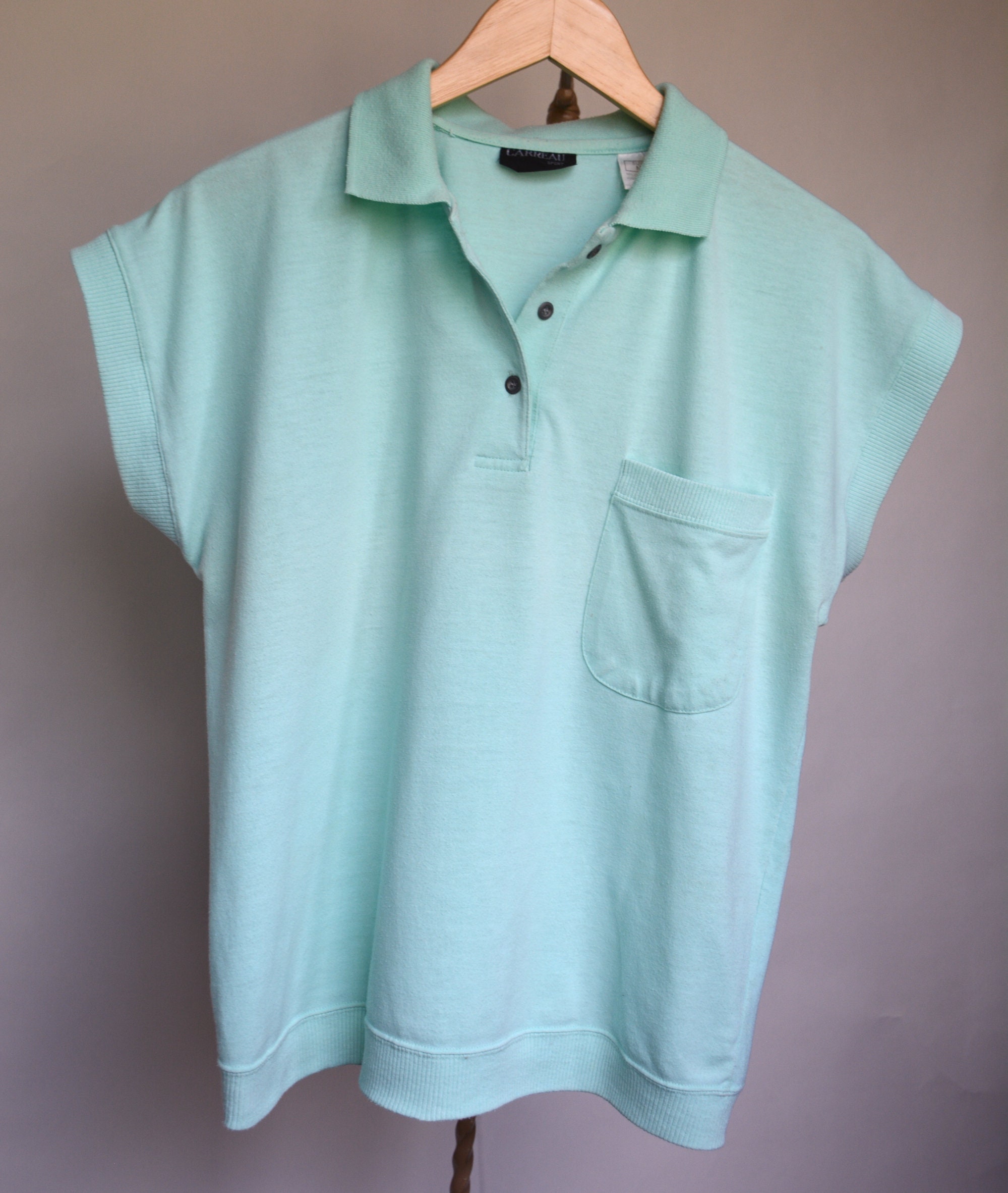 Vintage 90s Mint Green Banded Polo Shirt Womens Medium Etsy