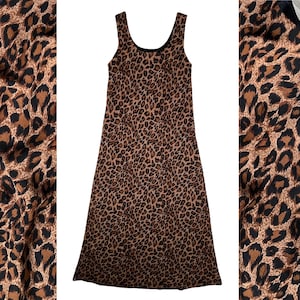 Vintage Leopard Print Sleeveless 1980s 1990s long dress - Jessica Howard - size 6