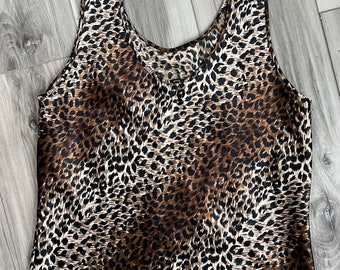 【Paragraph】25SS★ No.96 LEOPARD SLEEVELESS Vintage Leopard Print Silky Sleeveless Tank Top - Size M - Etsy