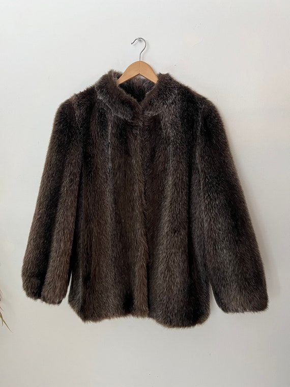 Vintage 1950s Faux Beaver Fur Coat