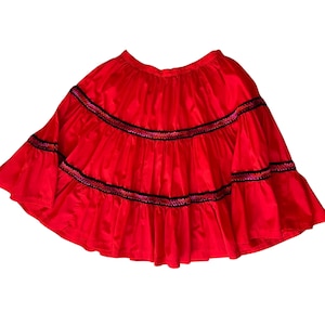 Red Circle Skirt - Vintage 1950s Pete Bettina - Size S/M