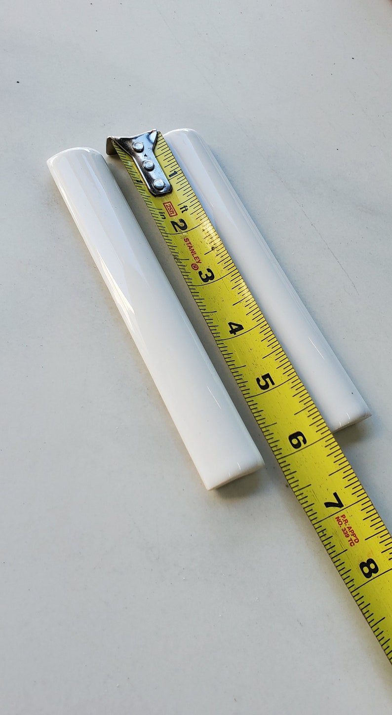 Bright White Ceramic Quarter Round Trim Tile Etsy
