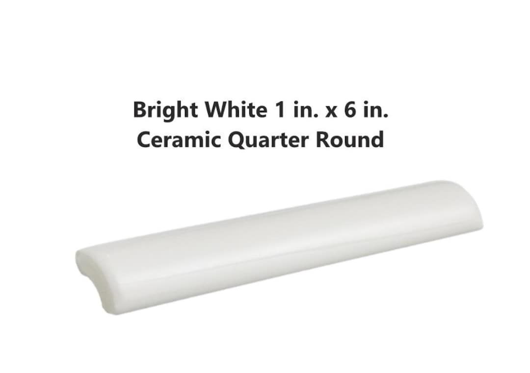 Bright White Ceramic Quarter Round Trim Tile Etsy