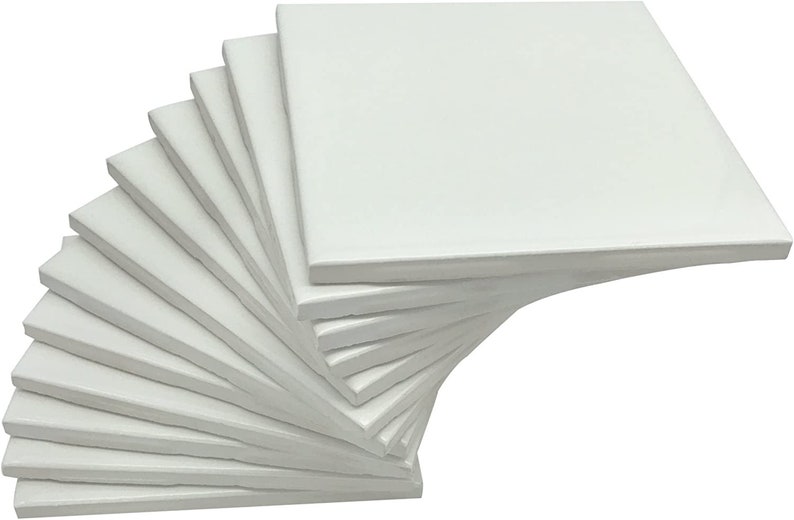 WHITE MATTE TILE 4X4 ceramic Coaster tile Mosaics Etsy