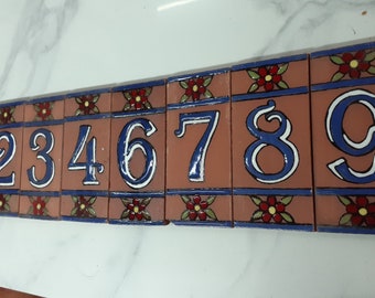 CLAY HOUSE NUMBERS-Ceramic Tile  (3 X 5 1/2 in.)