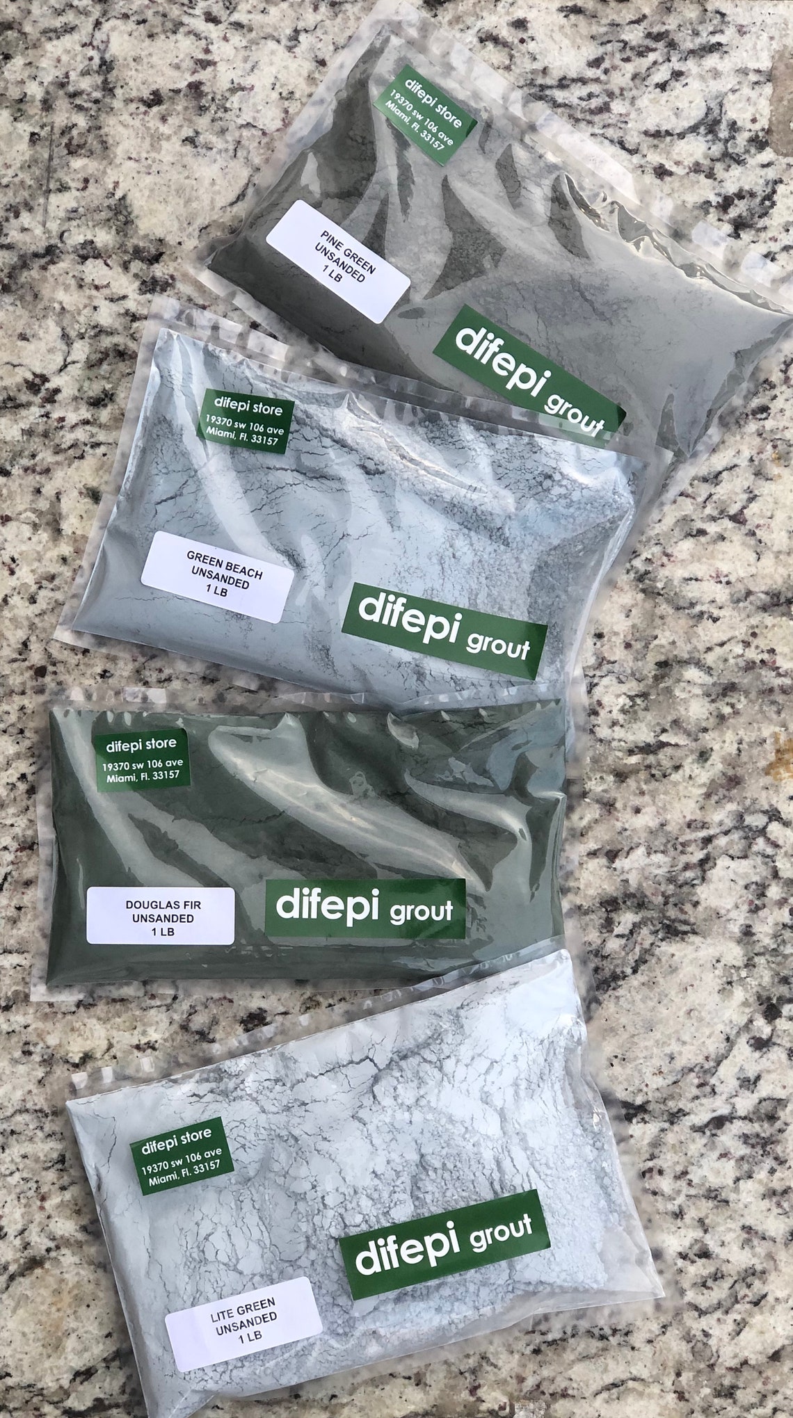 GREEN GROUT sanded/unsanded grout variety pack 4 colors 4 Etsy