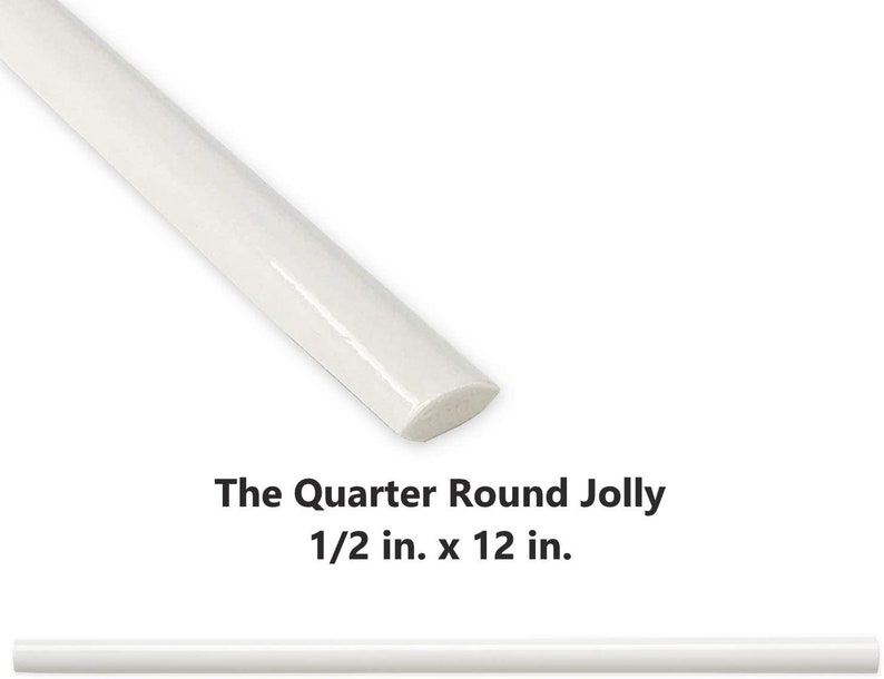 Bright White Ceramic Quarter Round Trim Tile Etsy