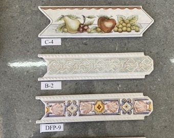 Trim Decos-Insert Tile -BackSplash Tile Ceramic (Size 9x2.5 inches)-Listello Tile Mosaic Border Kitchen Bath Wall Floor Backsplash Shower