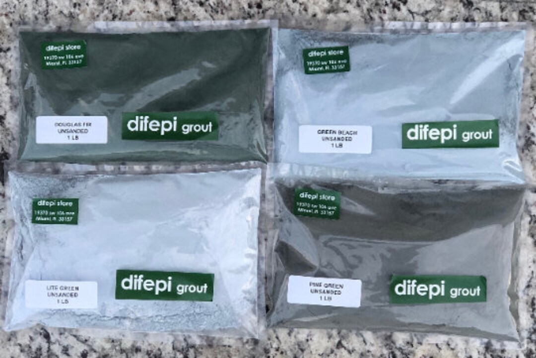 GREEN Grout sanded/unsanded Grout Variety Pack 4 Colors 4 Pounds for