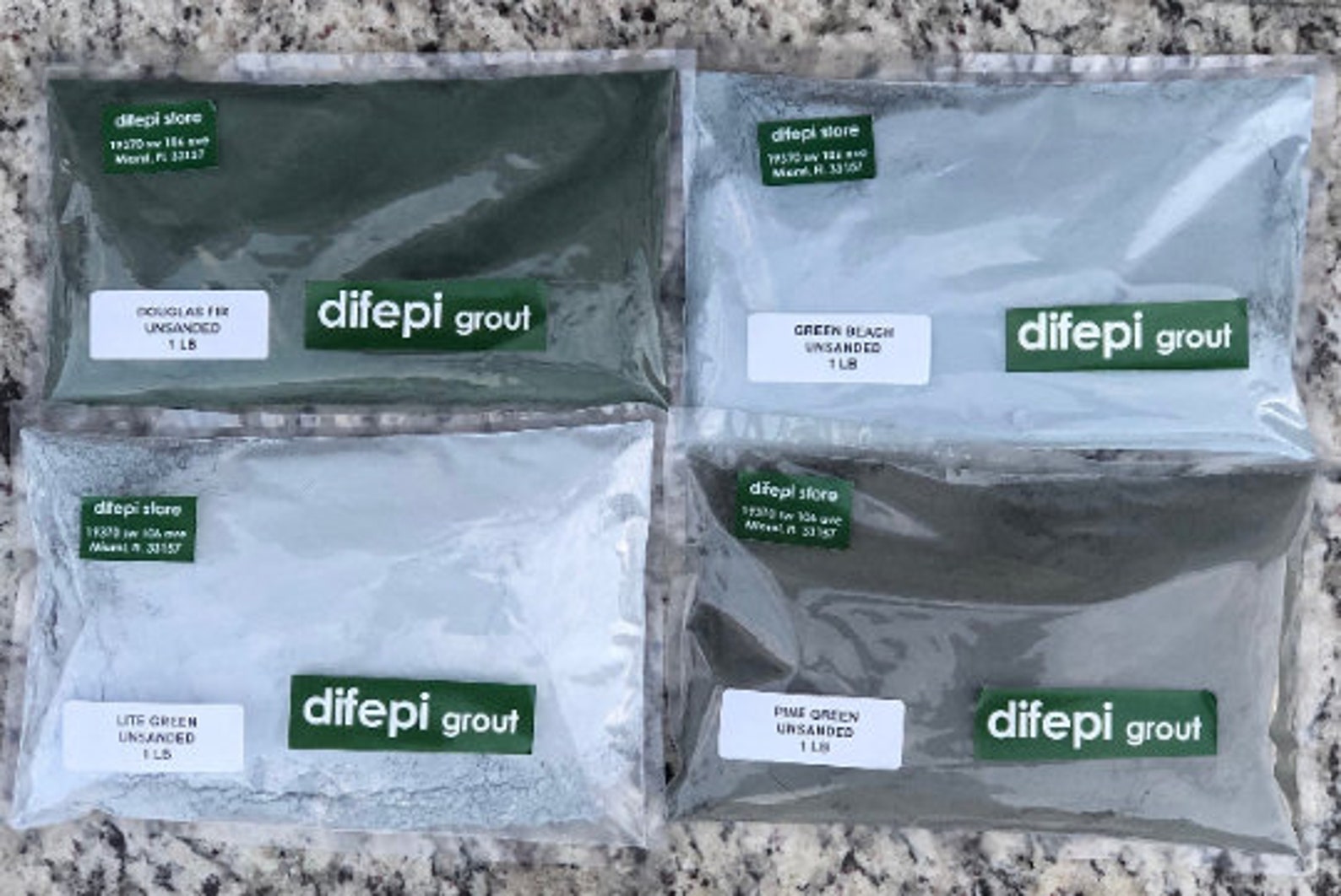 GREEN GROUT sanded/unsanded Grout Variety Pack 4 Colors 4 Etsy