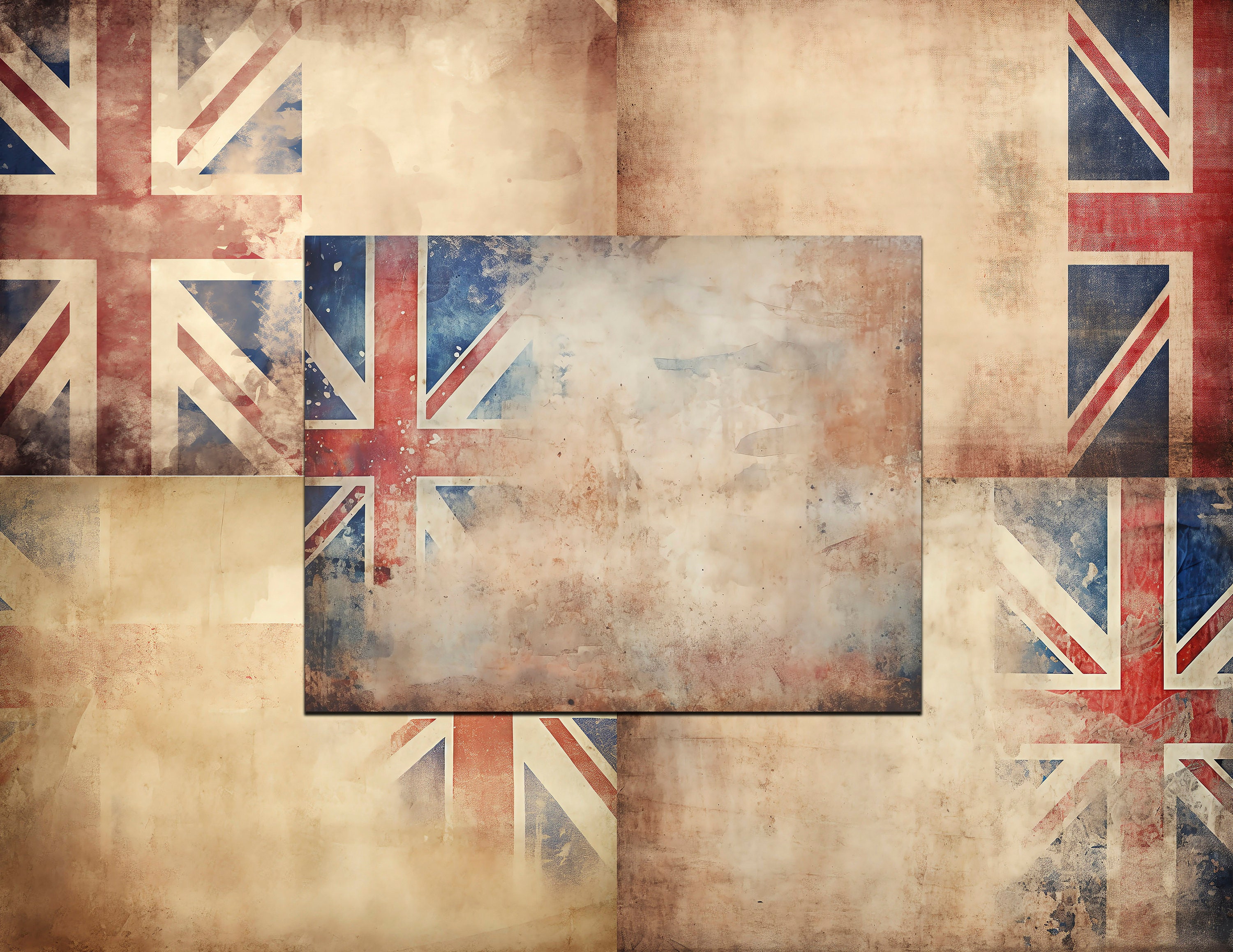 Distressed Union Jack Digital Paper – Grunge UK Backgrounds (digital ...