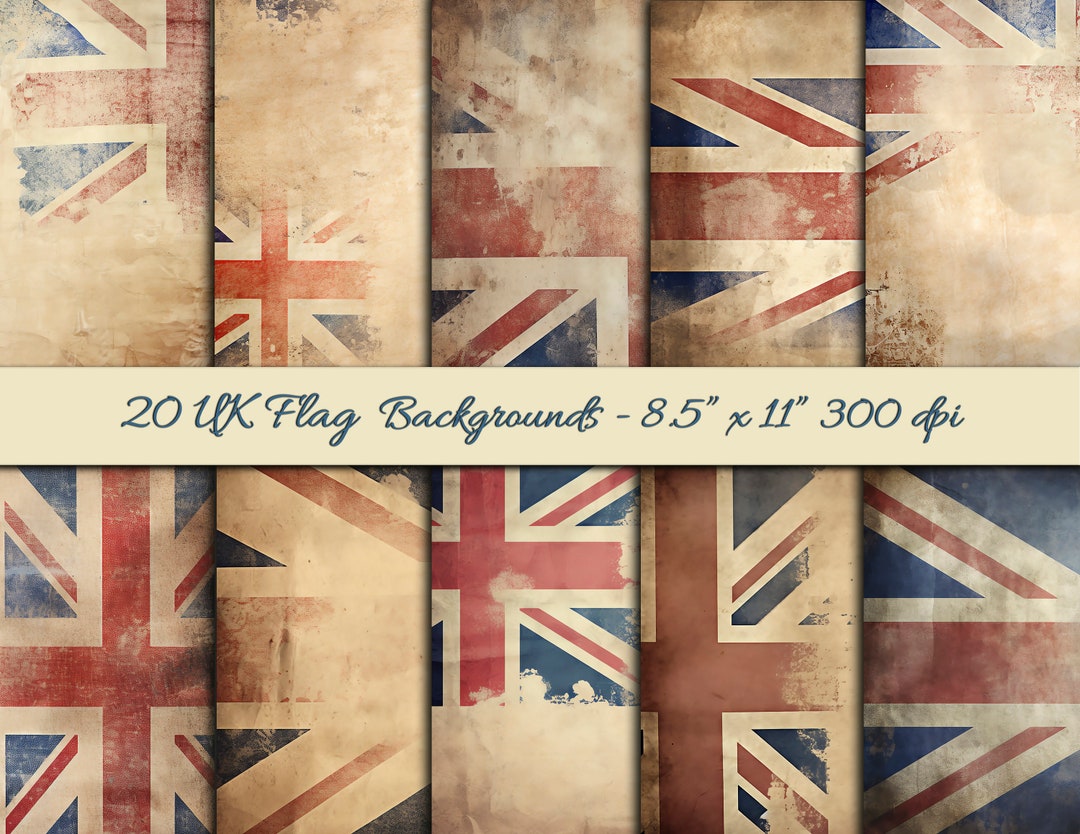 Distressed Union Jack Digital Paper – Grunge UK Backgrounds (digital ...