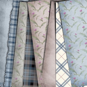 Printable Scottish Tartans Paper Pack - Scotland Inspired Designs in Original Colours inspired by the Scottish Highlands. Tartan Washi Tape!