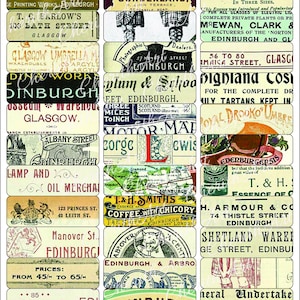 Vintage Scotland ephemera tags. Can print on WL-950 sticker sheet