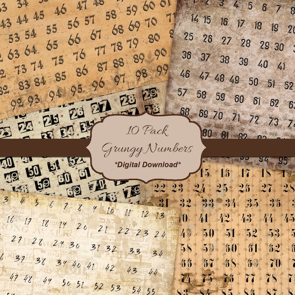 Industrial Chic Numbers - Instant Download Digital Pack