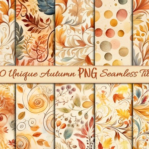 Seamless Autumn Digital Papers - Autumn Junk Journal - Fall printable backing papers - Fall Seamless Patterns -  Seamless Fall Background