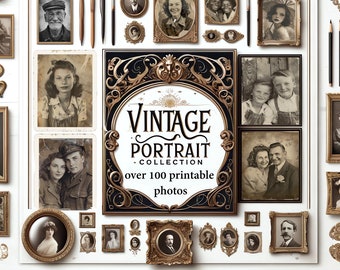 Vintage portretcollectie jaren 1930 - nostalgische ephemera (digitale download)