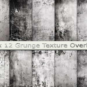 グランジ テクスチャ オーバーレイ - グランジ デジタル ペーパー 背景 - 無制限の商用利用 - 12"x 12" デザイン 20 個