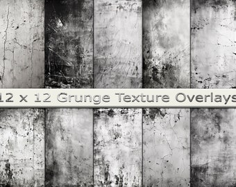 Grunge Texture Overlays – 20 Digital Paper Backgrounds (12x12, Jpeg)