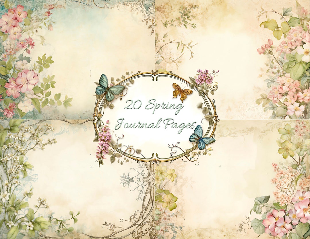 Spring Pinterest Diary Floral Spring Journal Pages, Botanical Diary Inserts (digital Download ...