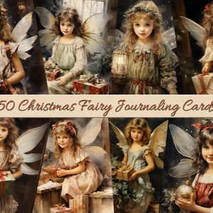 Alle Original Christmas Fairy Journaling Karten - Big Pack mit 50 Karten-Cicely Mary Barker Style - Winter Junk Journal-Weihnachts Junk Journal