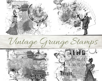 Vintage Photoshop Brushes and Digital Stamps -ABR and PNG Victorian Images