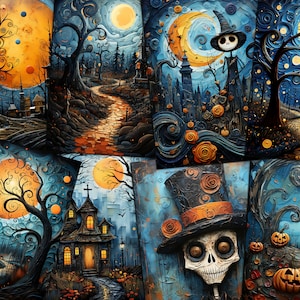 Cartes d'Halloween imprimables - cartes de journalisation Halloween fantaisistes, téléchargement Halloween - cartes d'Halloween bricolage - Tim Burton