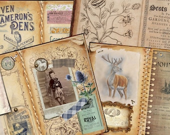 Vintage Scottish Ephemera, Junk Journal Kit (Digital Download)