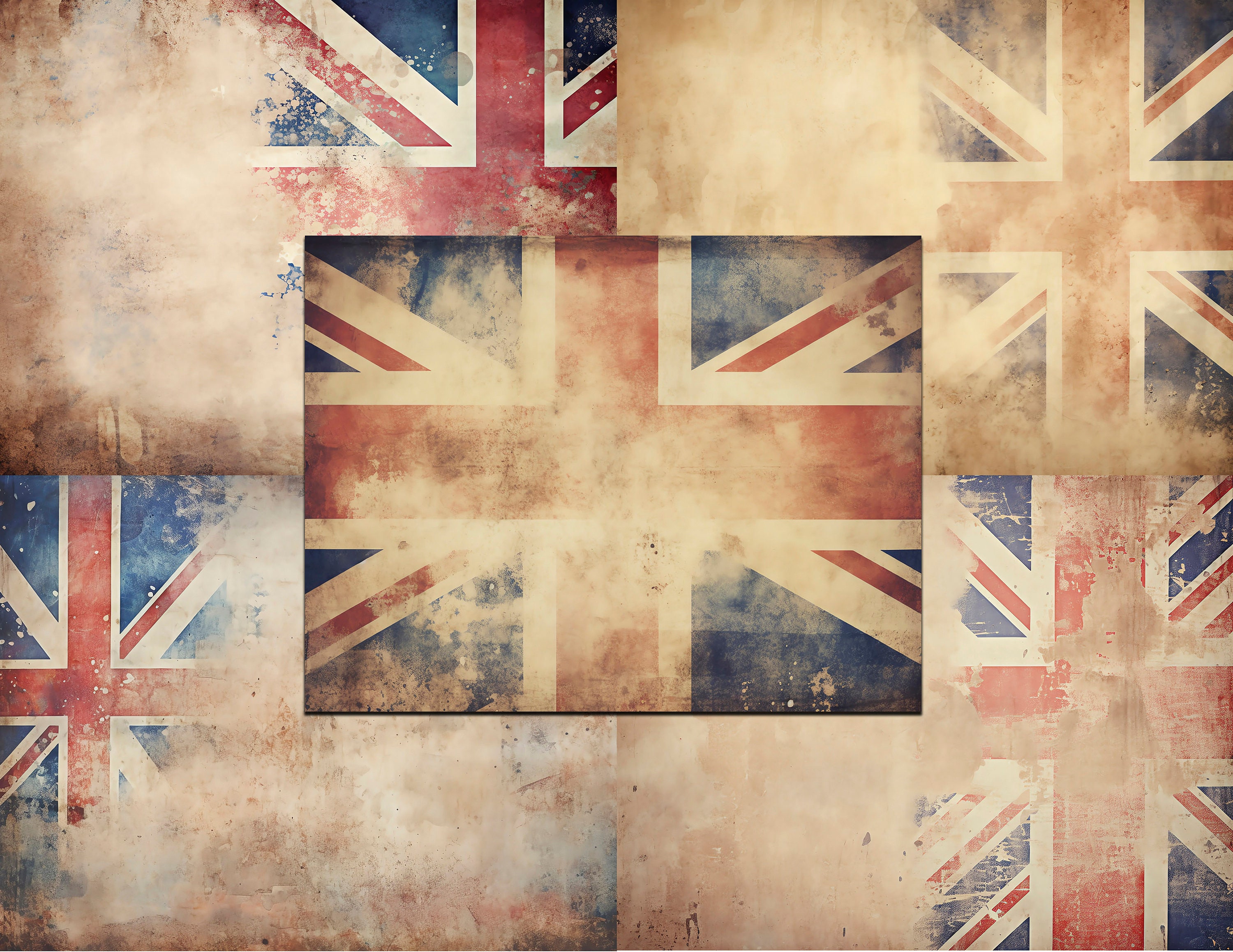 Distressed Union Jack Digital Paper – Grunge UK Backgrounds (digital ...