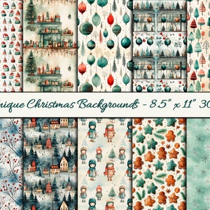 Minimalistische Weihnachten Muster - Backpapier - Weihnachten Journal Papier-Pack 1 zum herunterladen und ausdrucken