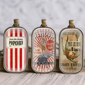 Vintage Circus 1 x 2 inch Digital Collage Sheet Images Printable domino or printable 30mm x 40 mm cabochons