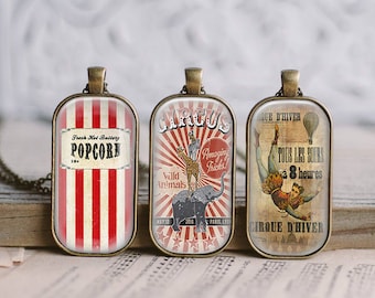 Vintage Circus Images: 1x2 Domino & 30x40 Cabochons (Digital Download)