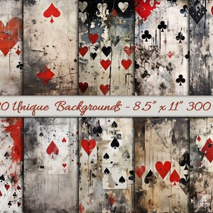 Kraftpapier met noodlijdend pokerthema - 20 digitale achtergrondpapieren - Gratis pagina met tags - junkjournaal voor poker - Mannelijk thema - Knutselen voor mannen
