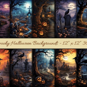 Halloween druckbares Scrapbook Papier, gruseliger digitaler Hintergrund, digitale Seiten, Download Junk Journal, Scrapbooking, Kartenherstellung