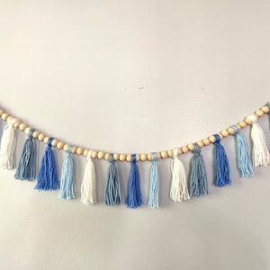 Light Blue Ombré Tassel Garland