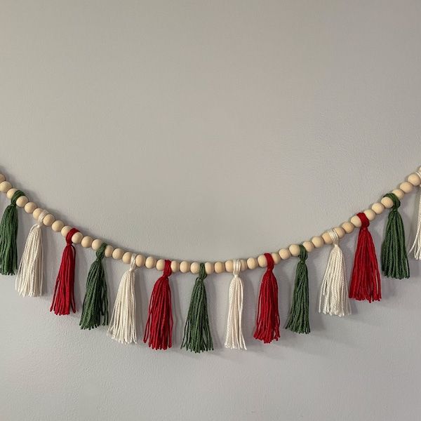 Christmas Tassel Garland Etsy