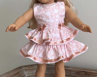 American Girl or 18” Doll Pink Summer Party Dress