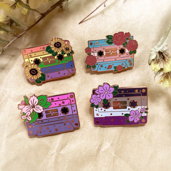 LGBTQIA+ Pride Cassette Tapes Enamel Pins