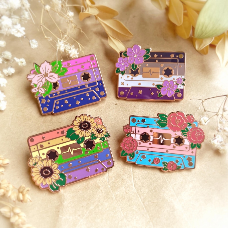 LGBTQIA+ Pride Cassette Tapes Enamel Pins image 8