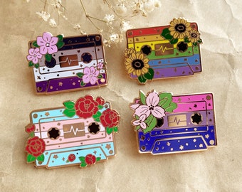 LGBTQIA+ Pride Cassette Tapes Enamel Pins